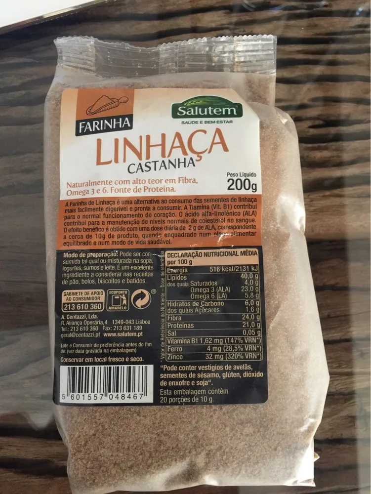 Farinha linhaça castanha