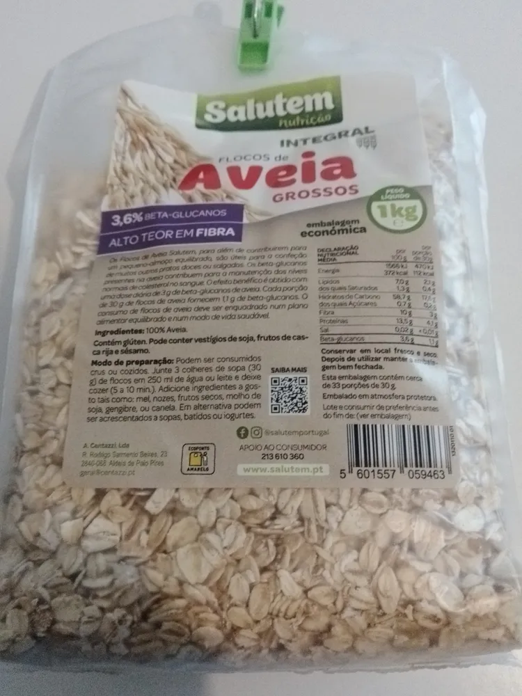 Flocos de aveia integral grossos