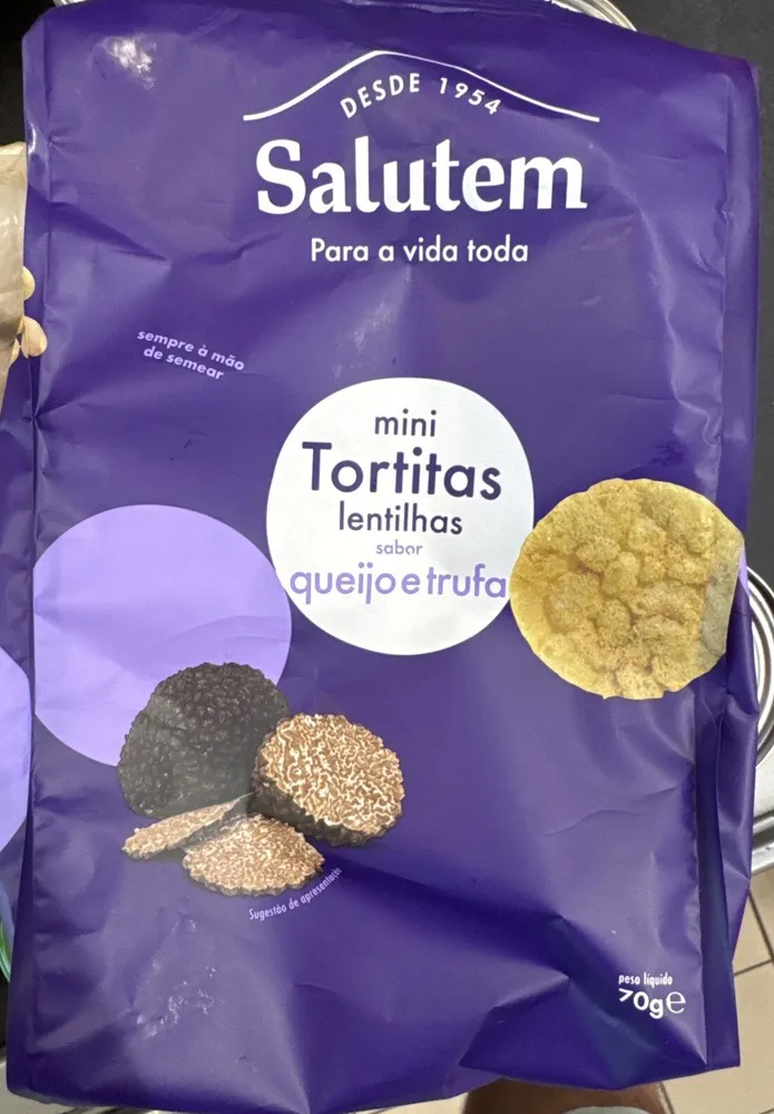 mini Tortitas lentilhas sabor queijo e trufa