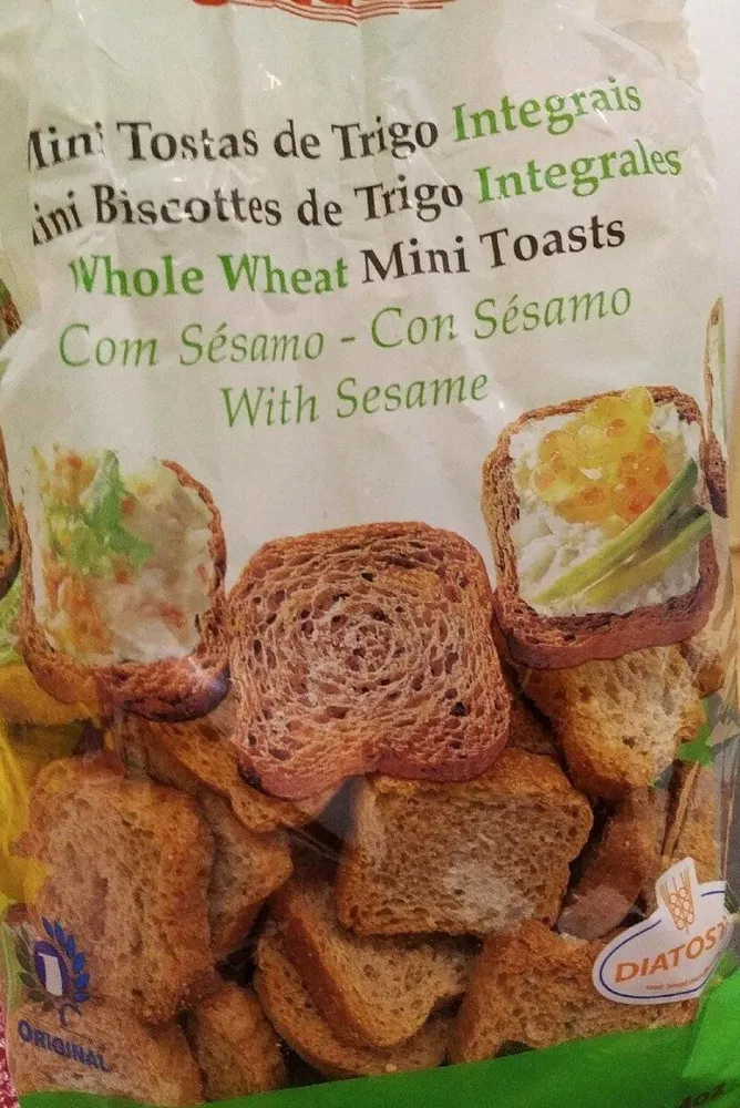 Mini tostas de trigo intregais
