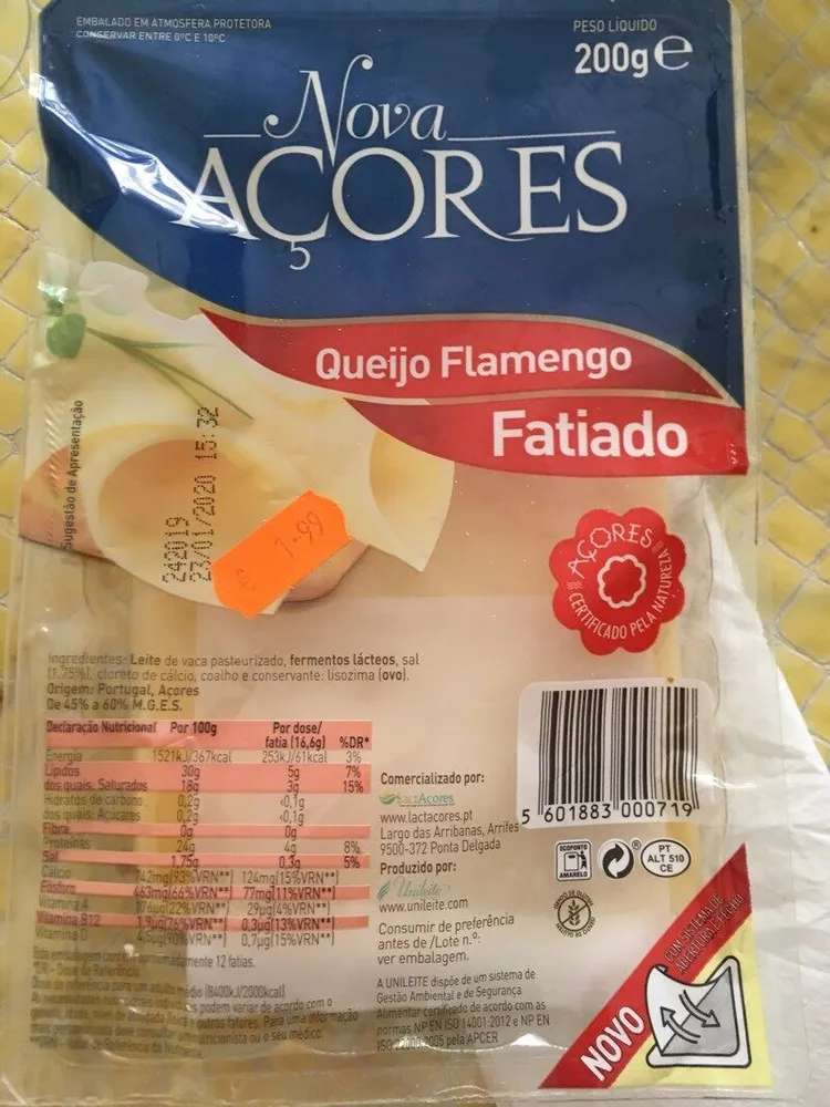 Queijo Flamengo Fatiado
