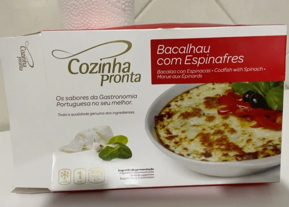 Bacalhau com espinafres