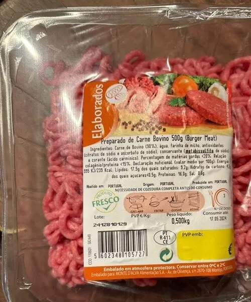 Preparado de Carne Bovino 500g (Burger Meat) Elaborados