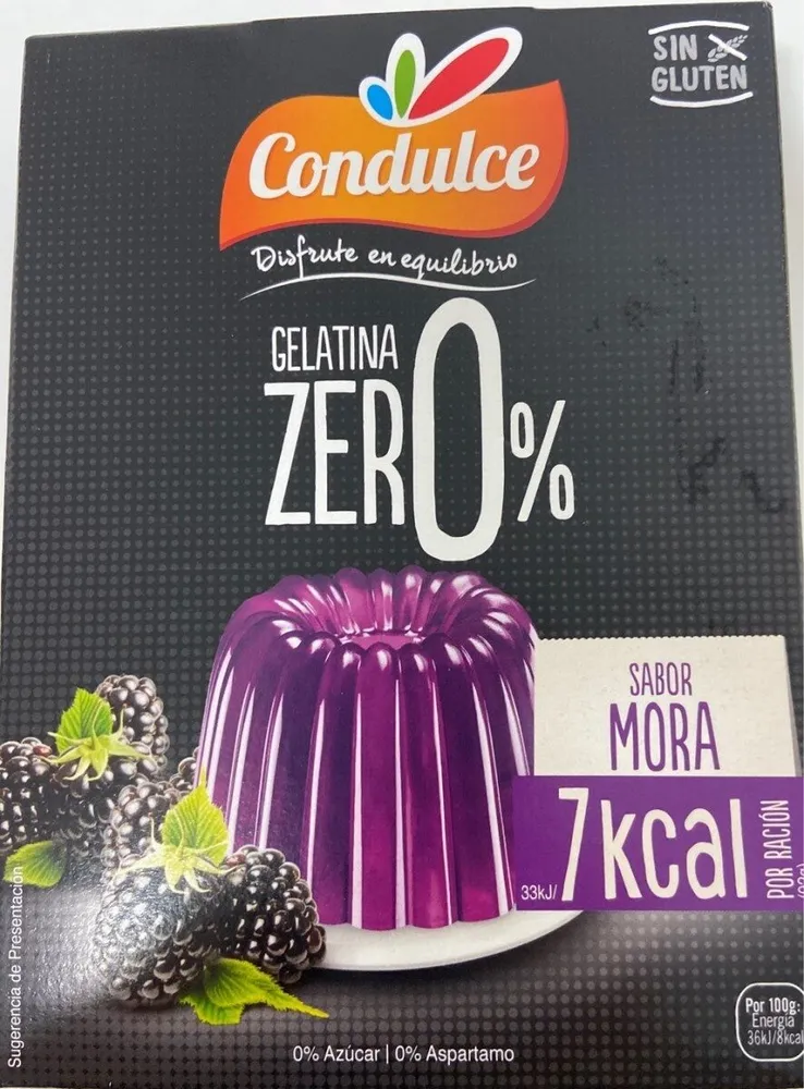 Gelatina sabor mora