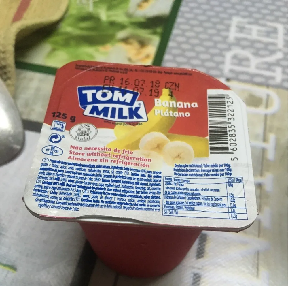 yaourt banane tom milk