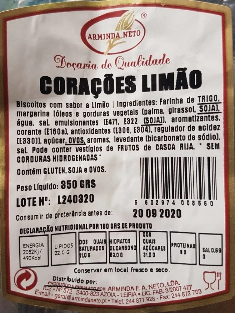Lemon flavored biscuits