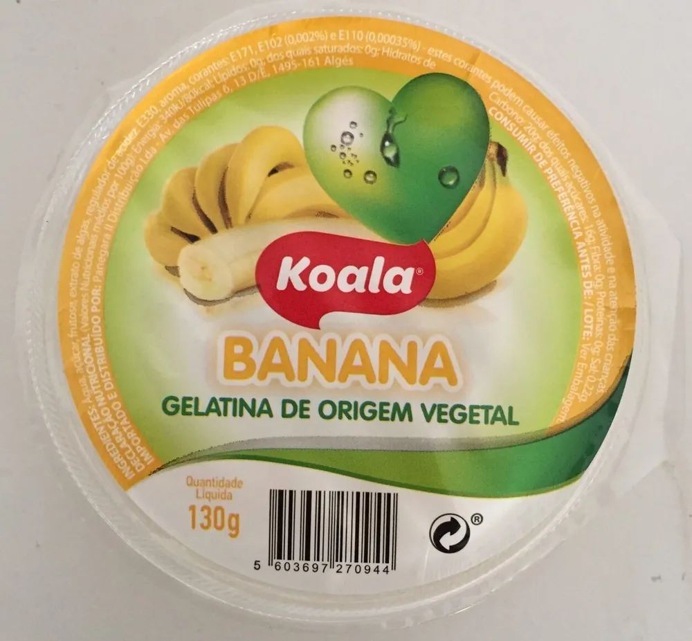 Gelatina de Origem Vegetal Banana