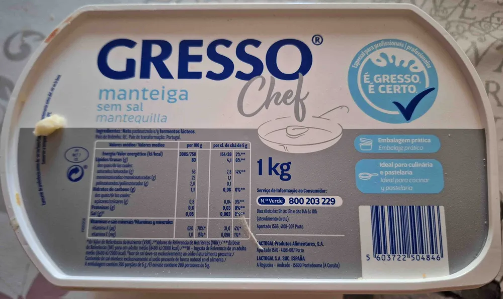 manteiga sem sal