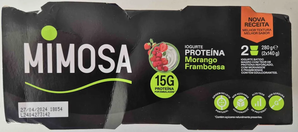 Iogurte Proteína Morango Framboesa