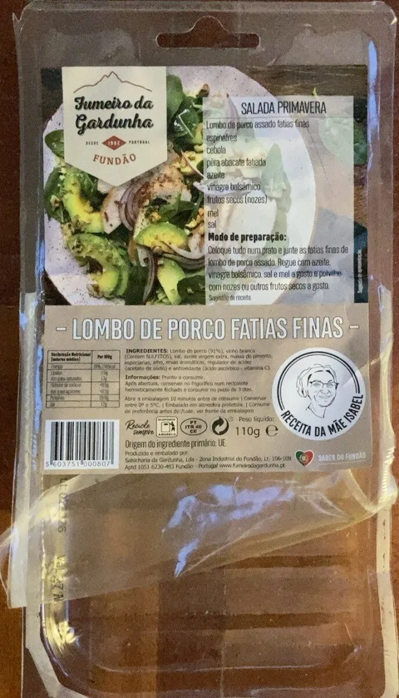 Lombo de Porco Fatias Finas
