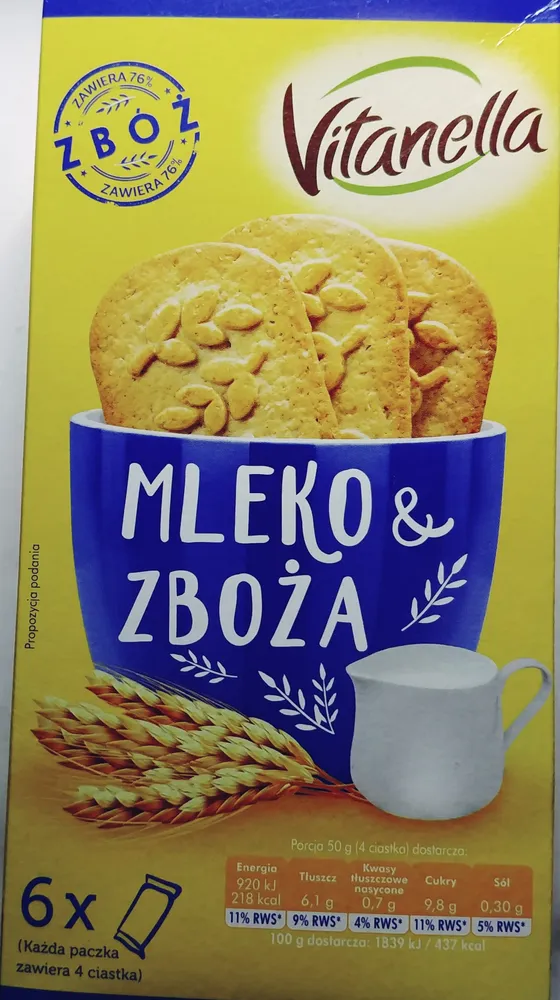 Ciasteczka wielozbożowe z dodatkiem mleka