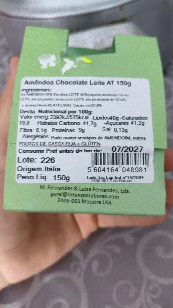Amêndoa Chocolate Leite AT 150g