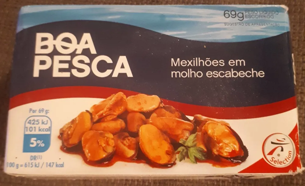 Mexlhoes em molho escabeche