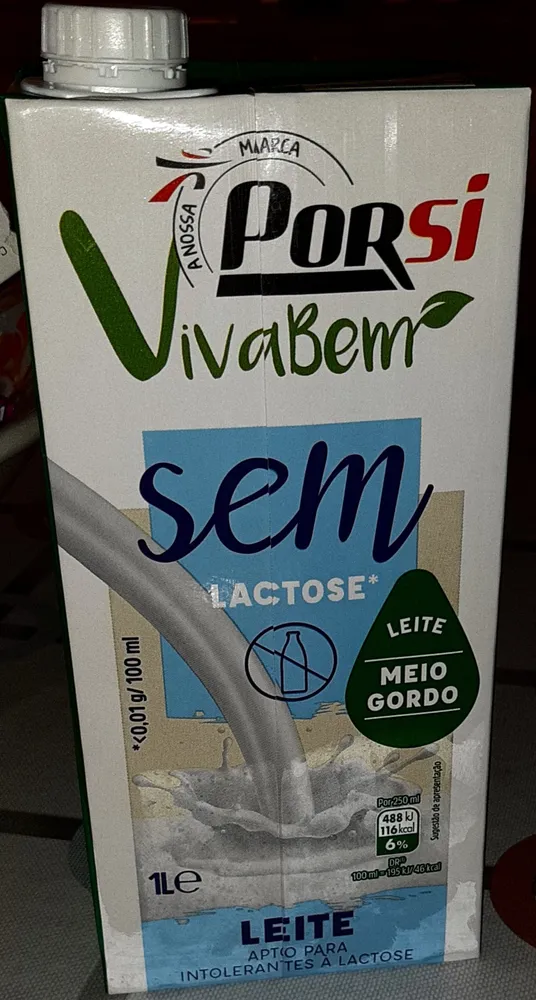 Leite, Meio Gordo, sem Lactose*