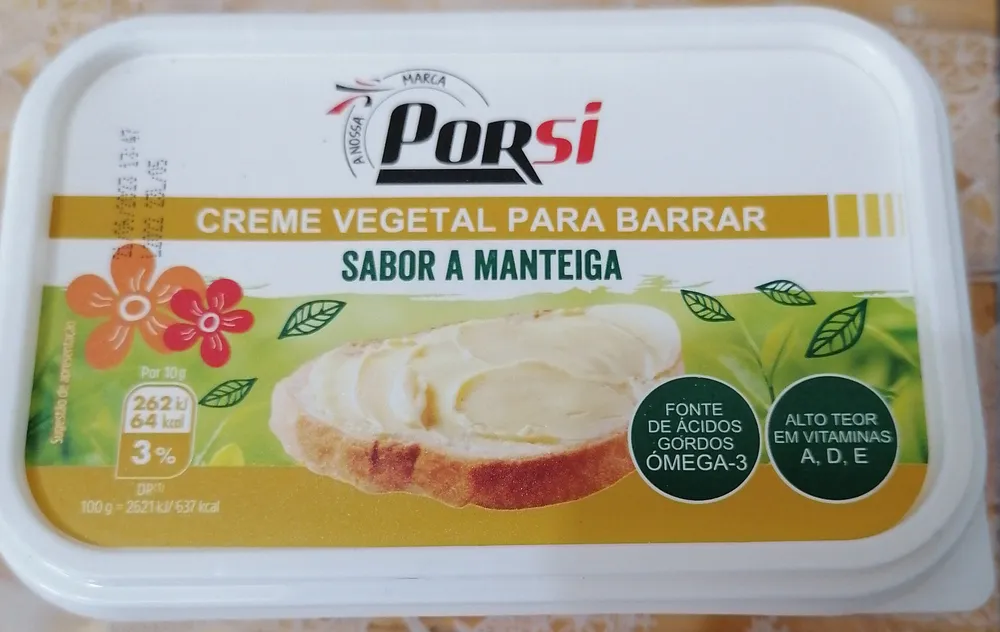 Creme vegetal para barrar