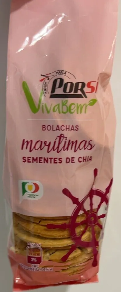 Bolachas marítimas sementes de chia