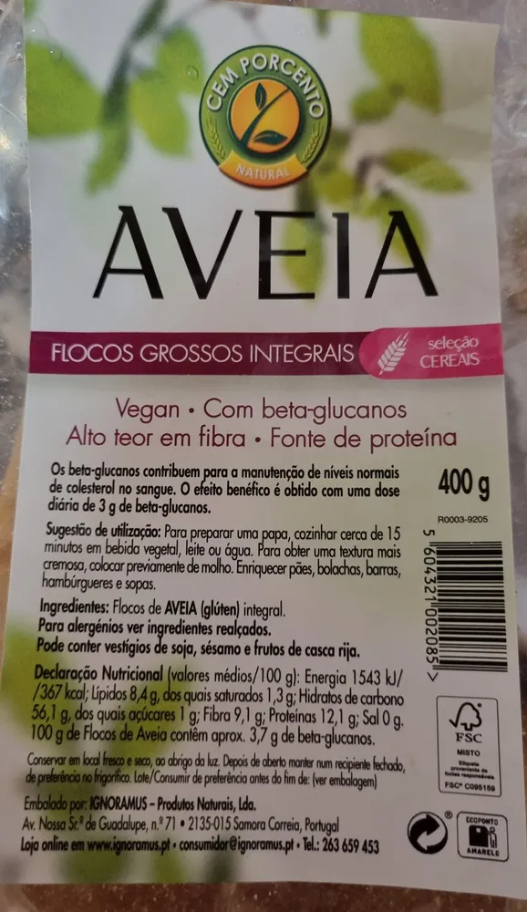 Aveia Flocos Grossos Integrais