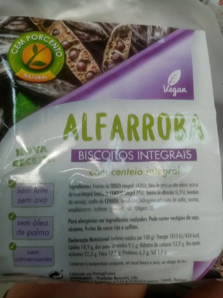 Biscoitos Integrais de Alfarroba