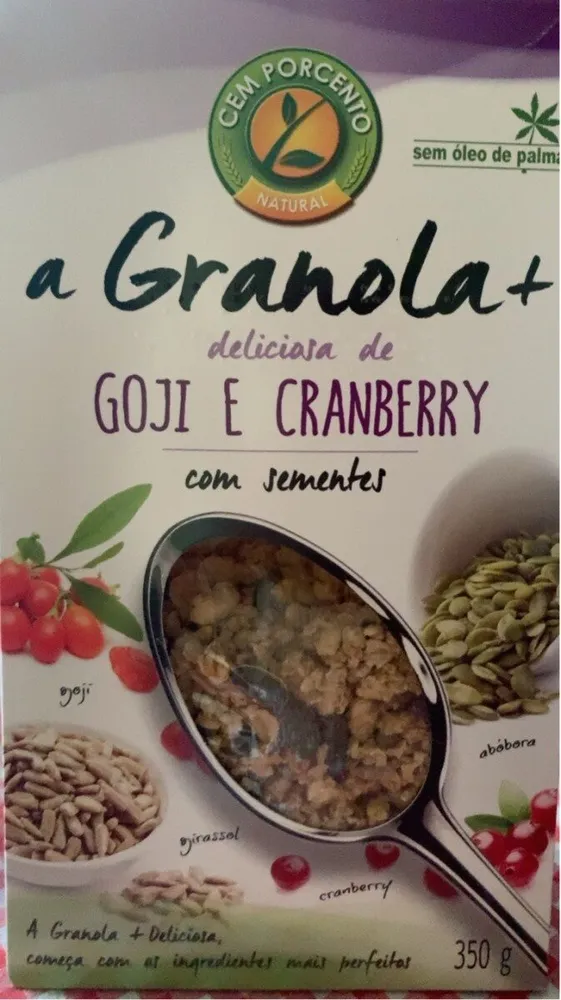 a Granola + deliciosa de Goji e Cranberry com sementes