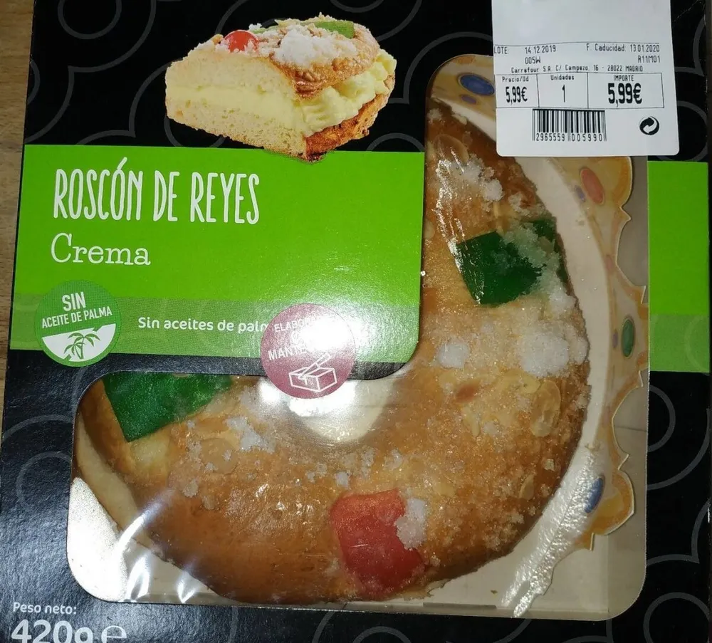 Roscón de Reyes crema