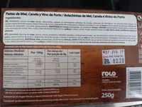Pastas de miel, canela y vino de Porto