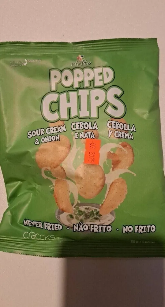 Popped chips sour cream and onion
