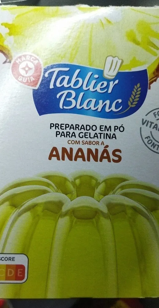 Preparation a base de gelatine alimentaire gout ananas