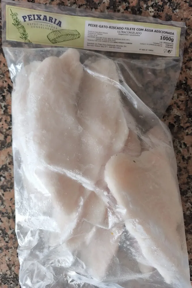 Peixe-Gato-Riscado Filete com Água Adicionada Ultracongelado Peixaria