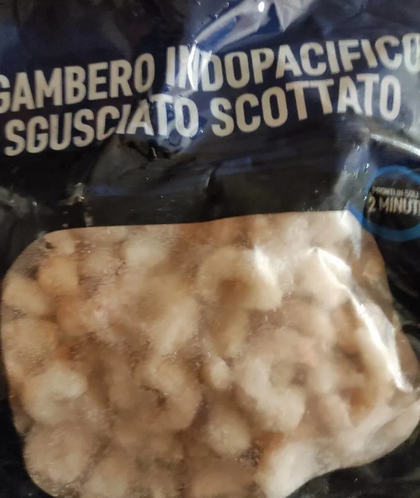 Gambero indopacifico sgusciato scottato
