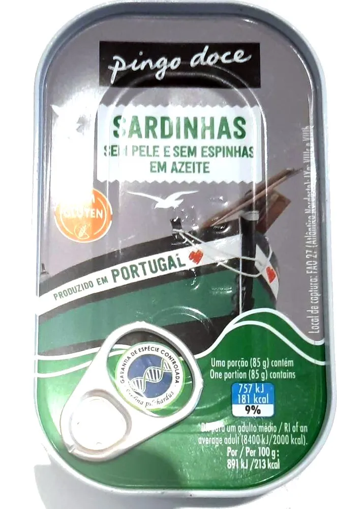 Sardinhas sem Pele e sem Espinhas em Azeite