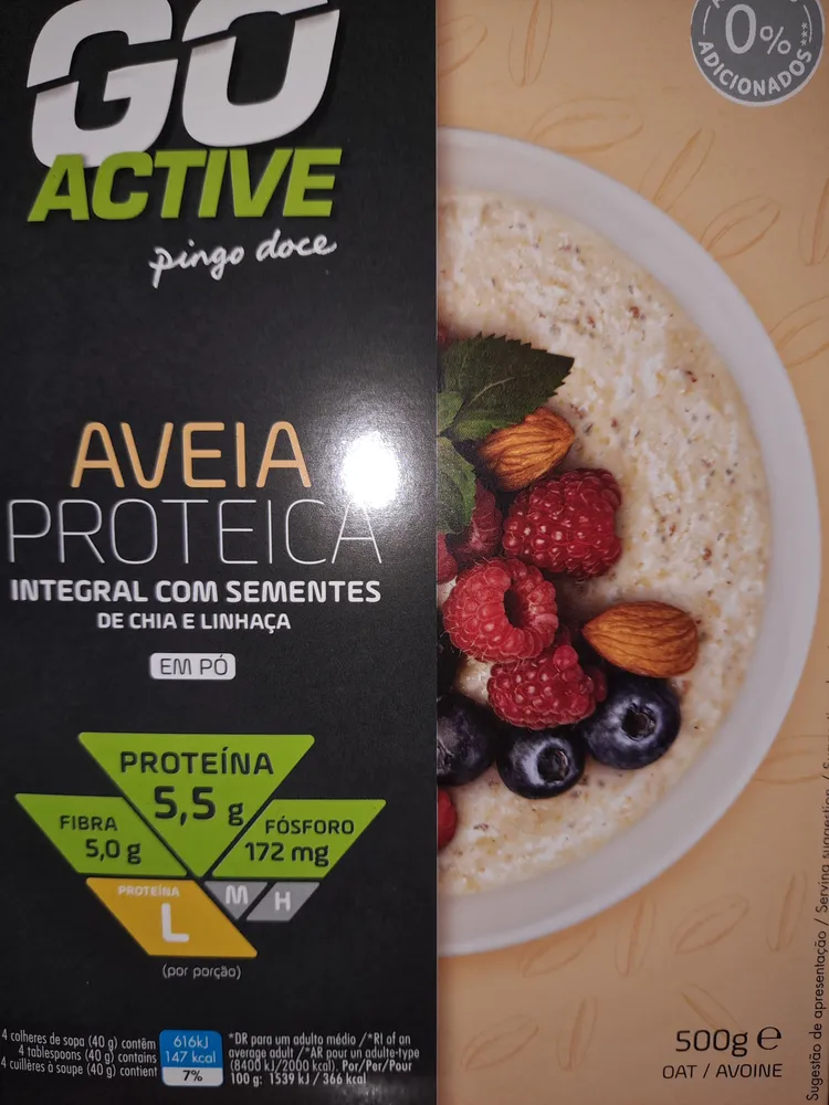 Aveia Proteica Integral com Sementes de Chia e Linhaça em Pó
