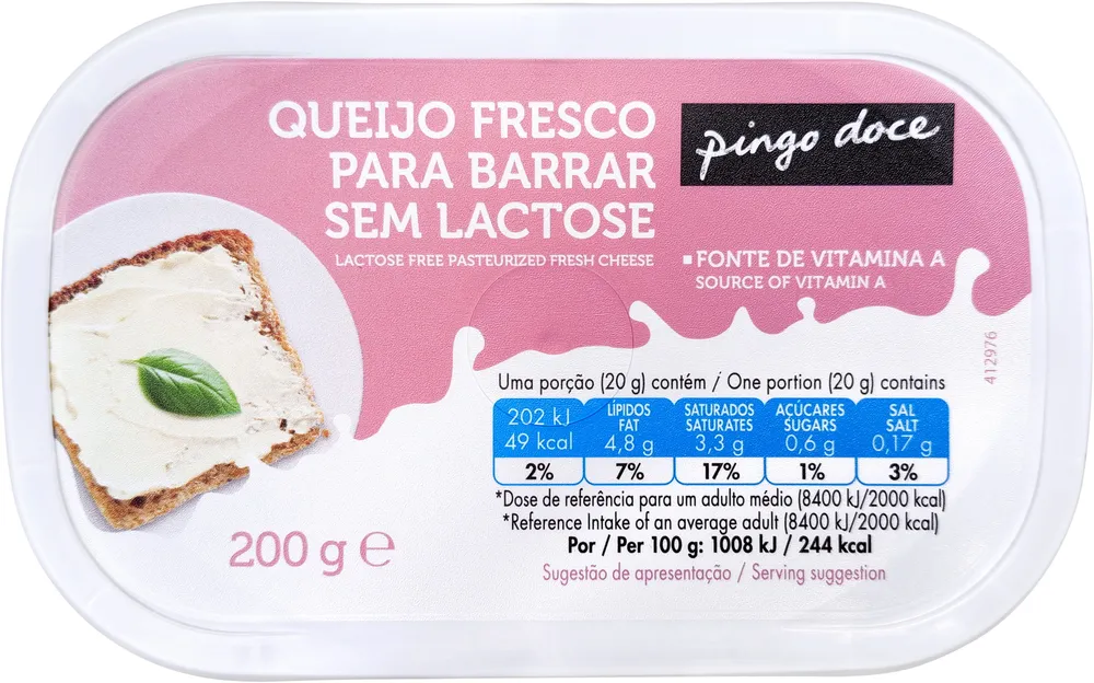 Queijo Fresco para Barrar sem Lactose