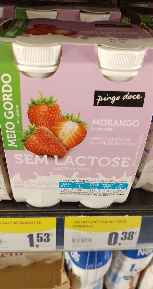 Iogurte Líquido MG MorangoSem Lactose