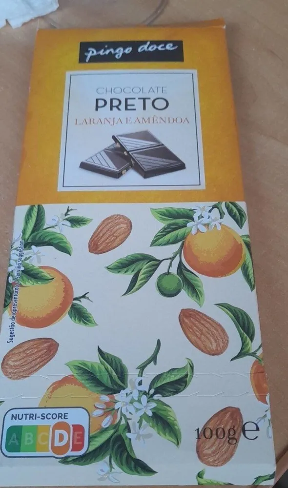 Chocolate Preto Laranja e Amêndoa