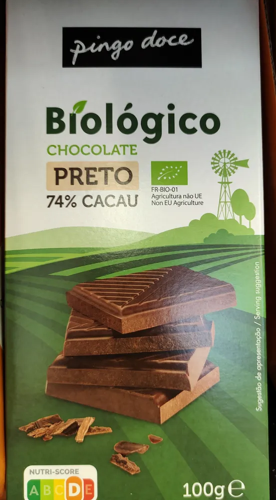 Chocolate Preto Bio 74% Cacau