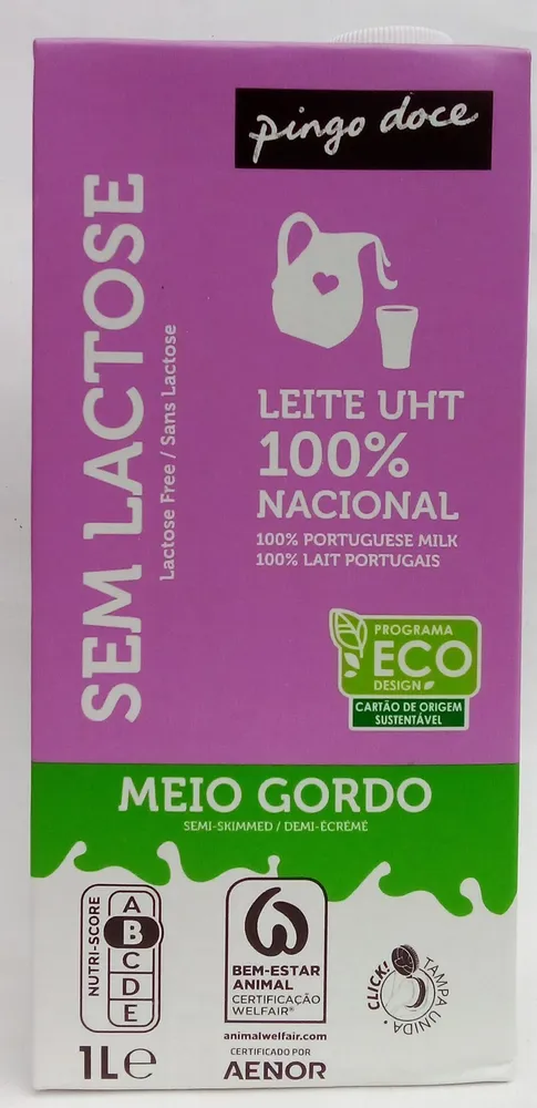 Leite UHT 100% Nacional Meio Gordo sem Lactose
