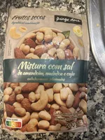 Mistura com sal de amendoim, amêndoa e caju