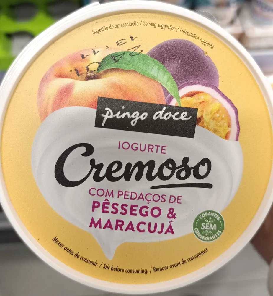 Iogurte Cremoso com Pedaços de Pêssego & Maracujá