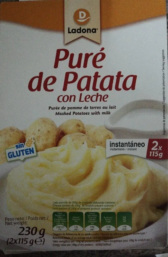 Puré de patata con leche