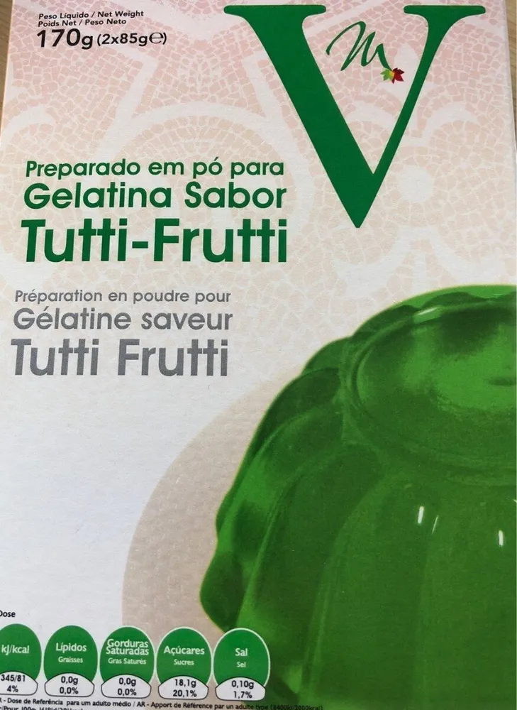Gelatina sabor tutti-frutti