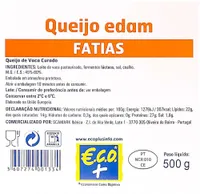 Queijo edam Fatias