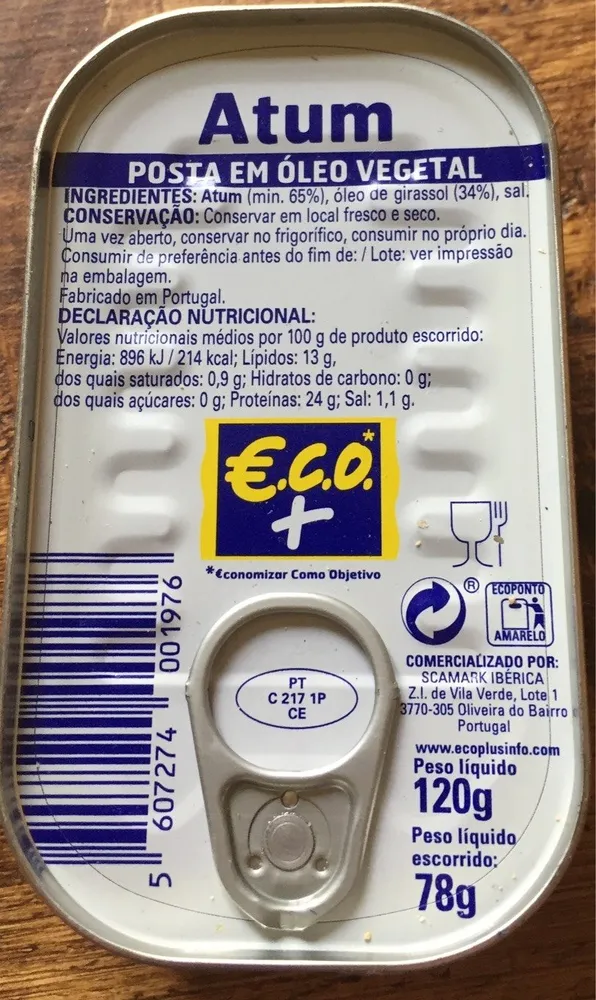 Atum Posta em Óleo Vegetal