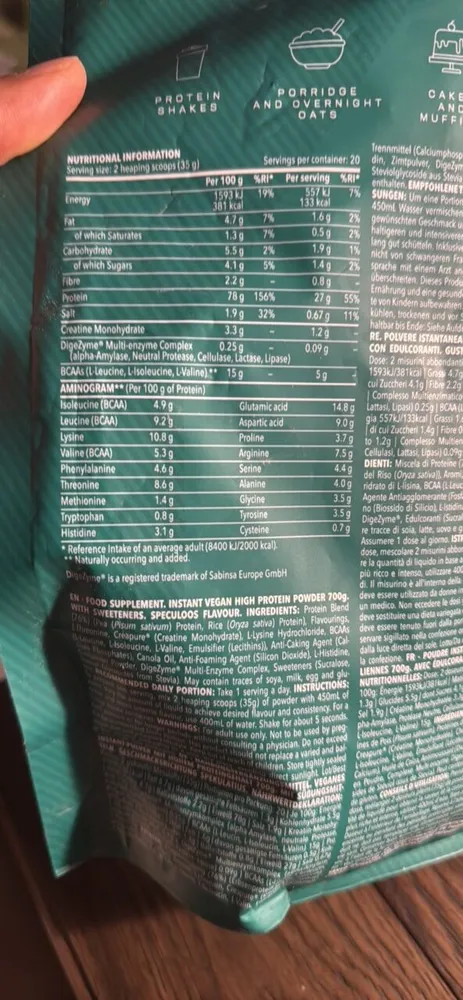 INSTANT VEGAN HIGH PROTEIN POWDER