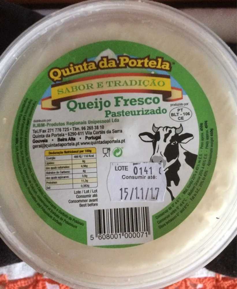 Queijo Fresco Pasteurizado