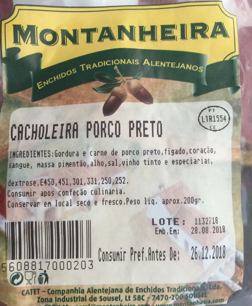 Cacholeira porco preto