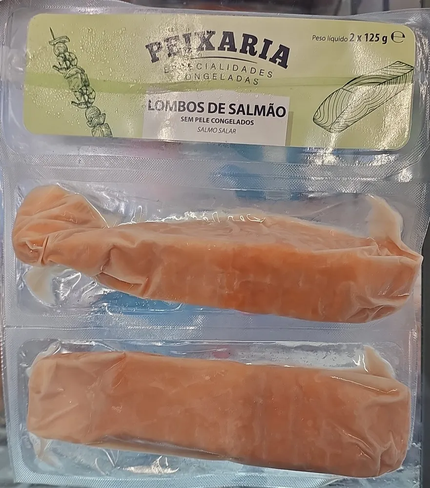 Lombos de Salmão sem Pele Congelados Peixaria