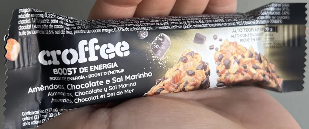 Croffee Boost de Energia Amêndoas, Chocolate e Sal Marinho