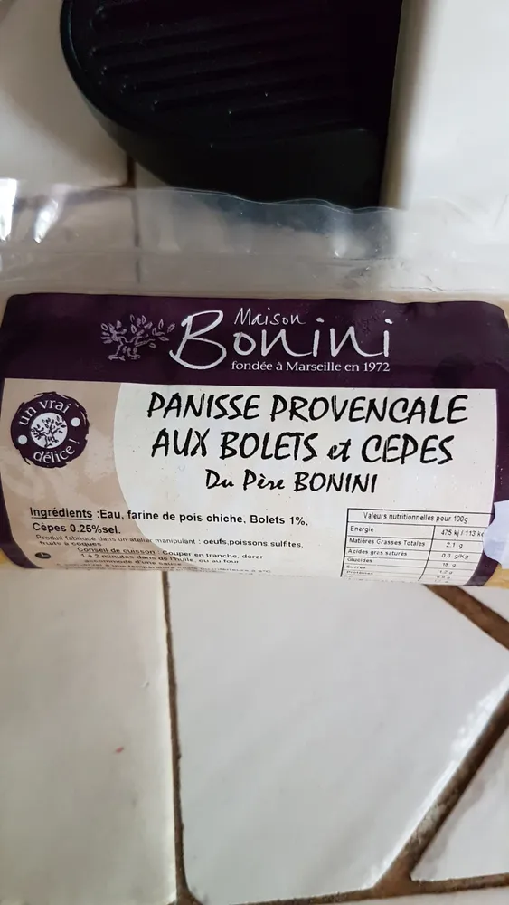 panisse provençale aux volets et cepes