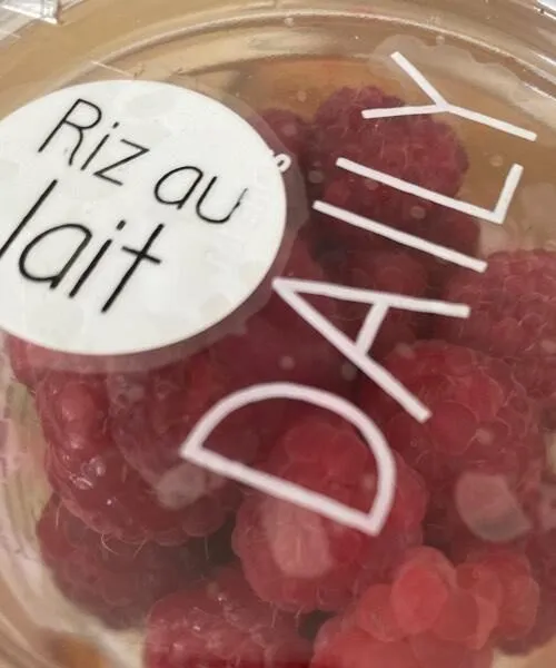 Milchreis Himbeeren Riz au lait framboises
