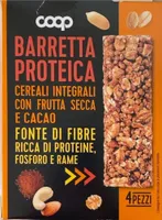 Battetta proteica cereali integrali con frutta secca e cacao
